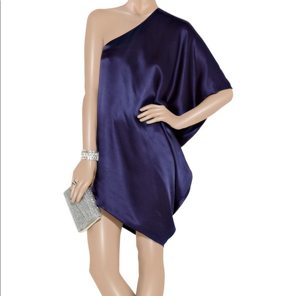 Halston Heritage Dresses & Skirts - Halston Heritage One-shoulder silk-charmeuse dress